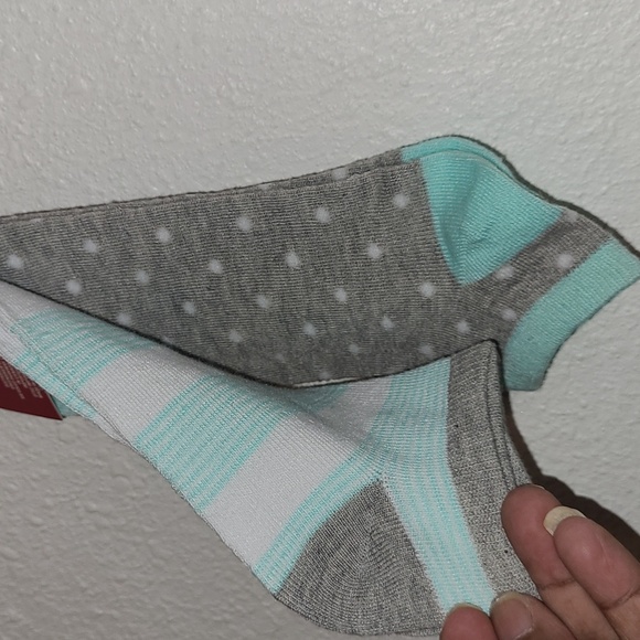 Juncture Womens Girls Low Cut Socks 2 Pairs Polka Dot Stripes Shoe Sz 8-14 NWT - Picture 4 of 5
